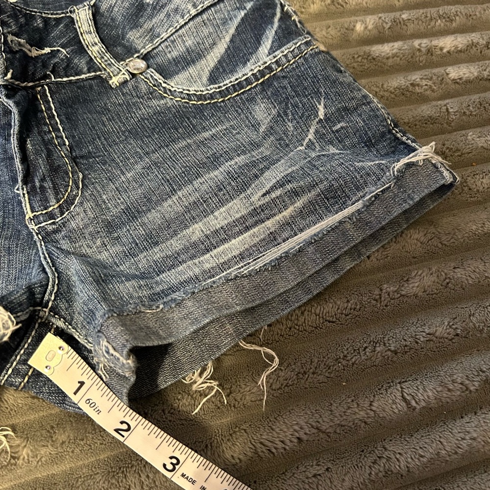 Amethyst Jeans Women's Distressed Denim Shorts - Blue - Picture 5 of 5